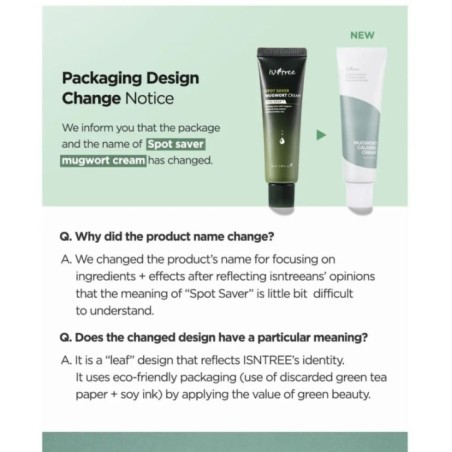 Isntree - Mugwort Calming Cream