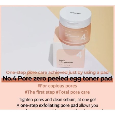 numbuzin - No. 4 Pore Zero Peeled Egg Toner Pad