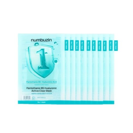 numbuzin - No.1 Pantothenic B5 Hyaluronic Active Clear Mask Set 10 sheets