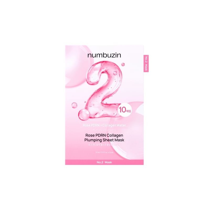 numbuzin - No.2 Rose PDRN Collagen Plumping Sheet Mask 10pcs Set