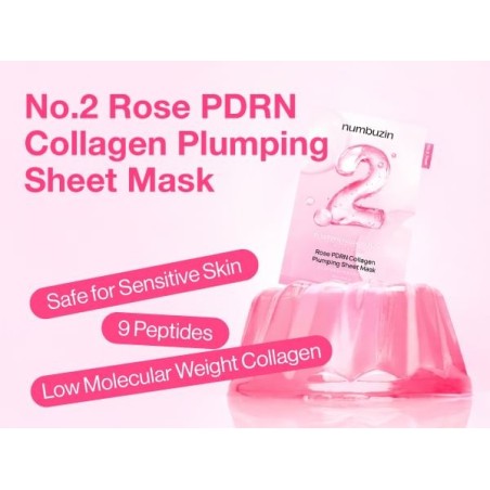 numbuzin - No.2 Rose PDRN Collagen Plumping Sheet Mask 10pcs Set