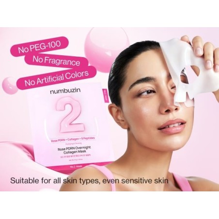 numbuzin - No.2 Rose PDRN Overnight Collagen Mask Set