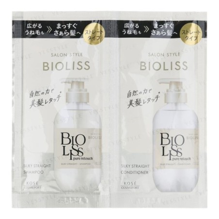 Kose - Bioliss Pure Retouch Silky Straight Shampoo & Conditioner Trial Set