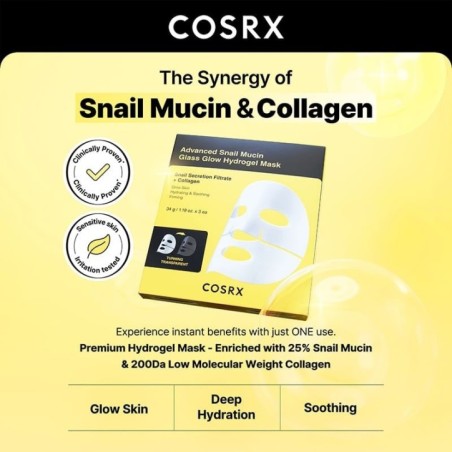 COSRX - Advanced Snail Mucin Glass Glow Hydrogel Mask Set