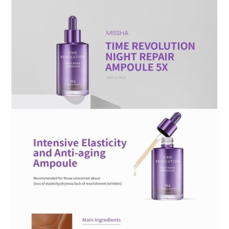 MISSHA - Time Revolution Night Repair Ampoule 5X